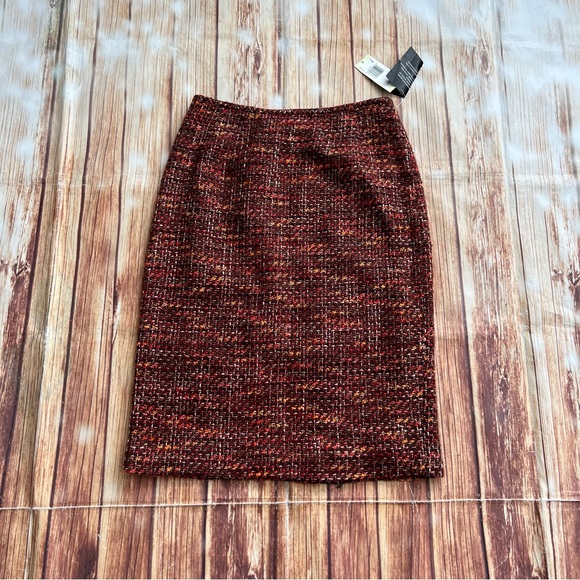 Kasper Women’s Tweed Pencil Skirt Turin Deep Choco Size 4 - Picture 1 of 11